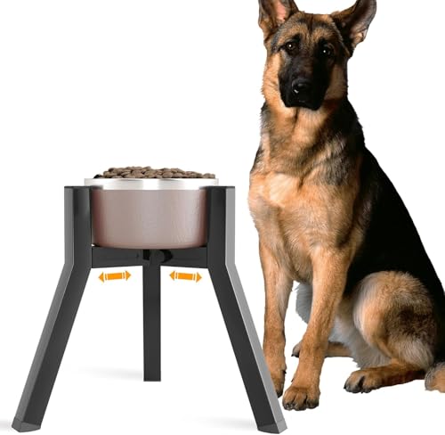 ADENGL Alimentador para cães de tamanho médio, largura ajustável, tigelas elevadas para cães com 7 a 10,6 polegadas de largura, suporte individual para cães de 11 polegadas de altura (tigela não