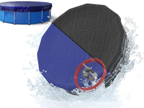 Planenfux® Ø 396 cm (366 - 400 cm) | 2 em 1 de material PE de 200 g/m² | UV-resistente | Tela solar inverno/verão Ø 460 cm, lona de piscina redonda