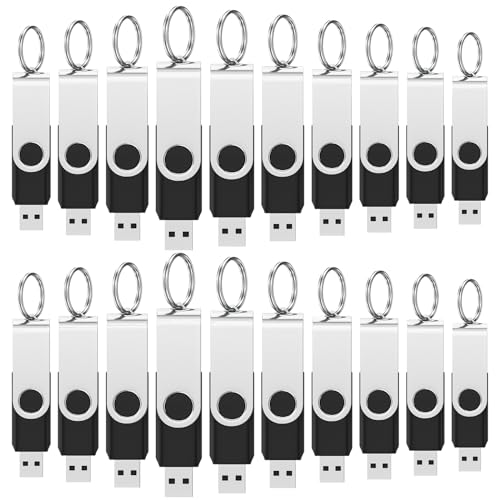 Pendrive 1 GB 100 Pack, Wooolken Memórias USB 1 GB 2.0, Pen Drive Flash Drive multicor para computadores PC, Windows e Mac OS (20 porta-chaves grátis)