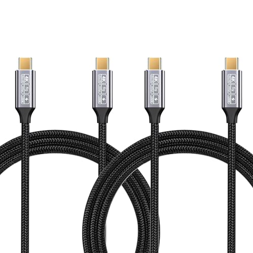 CAKOBLE 2 Pack cabo USB C 2 m, 100 W cabo USB C 3.1 Gen2 10 Gbps cabo tipo C carregamento rápido, vídeo 4 K @ 60 Hz compatível Thunderbolt 4/3 pertain i-Phone 15, MacBook iPad Pro, Samsung S24/12/P