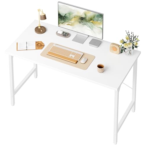 BEXEVUE Mesa de 100 x 48 cm, pequena mesa para computador, mesa de escritório para estúdio, quarto, design industrial, estrutura de metal, mesa de PC de madeira para casa e escritório