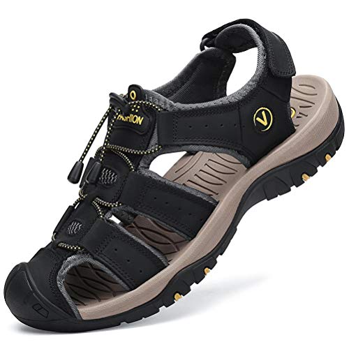 FLARUT Sandálias desportivas homem verão exterior caminhadas sapatos trekking casual sapatos de montanha couro sandálias de praia