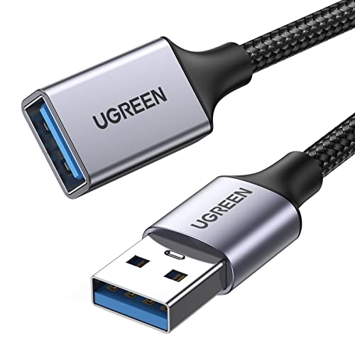 UGREEN Cabo de extensão USB 3.0 extensão tipo A macho a fêmea extensor de 5 Gbps para computador, disco rígido externo, impressora, rato, hub, Pendrive, comando PS3, VR óculos (5 m)