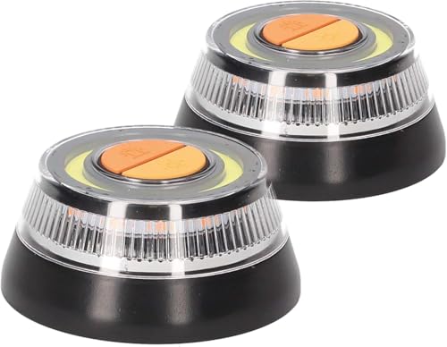 PMK GRUPO Luz V16 Holomogada DGT [2 unidades] | luz de emergência carro averia ou acidente [visibilidade 1 km] | lanterna com base estampada ou gancho para pendurar de ativação simples idada