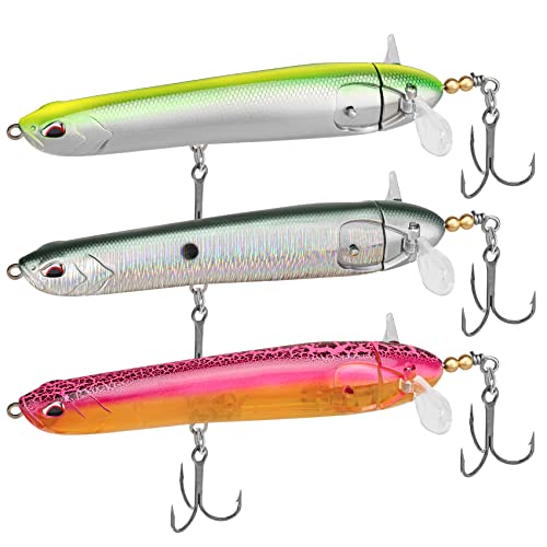 TRUSCEND iscas de pesca para truta flutuante cola giratória Topwater Swimbaits Bass iscas de água doce de água salgada Bass kit de iscas de pesca Lifelike presentes de pesca para homens