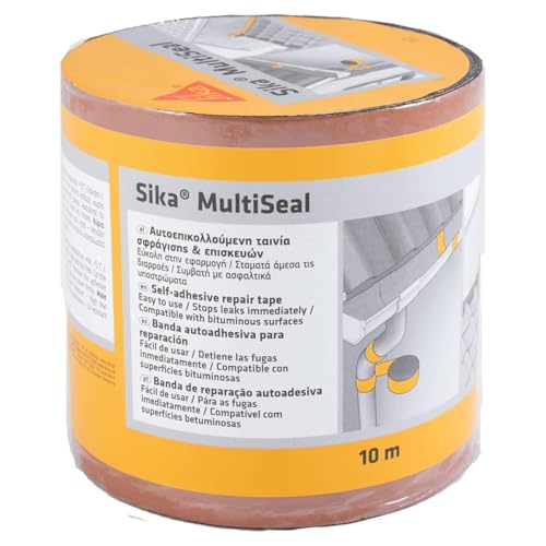 SIKA - Banda autoadesiva betuminosa multiseal - terracota - suporte múltiplo - para reparação de coberturas e fissuras em edifícios - 10 m x 150 mm