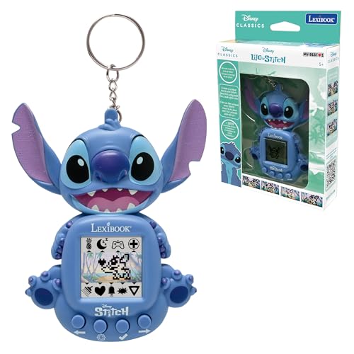 Lexibook, Disney Stitch, My Best-e, consola de jogos portátil, companheiro interativo e educativo para crianças, 8 categorias de jogos, tela de cores, azul, JLMB10D