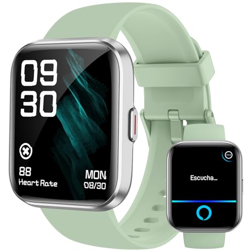 Woneligo Relógio inteligente mulher homem com chamadas Bluetooth, 1,8" Alexa incorporado Smartwatch mulher, com pulsómetro, PO2, sonho, IP68 impermeável, relógio desportivo mulher de 100 modo, para