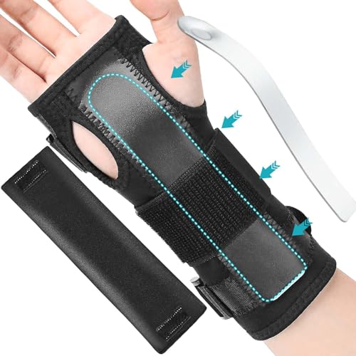 Apasiri Pulseira túnel carpo, tala boneca adapta-se à mão direita/esquerda para tendinite, entorse, pulseira ortopédica para homens e mulheres - S