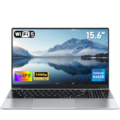 NAIKLULU 15,6 polegadas PC computador portátil 2025, processador N4020 (1,10 a 2,8 GHz) computador, 8 GB RAM 256 GB SSD computador portátil, cartão TF, webcam, Touchpad, estudante / Casa/N Empreso