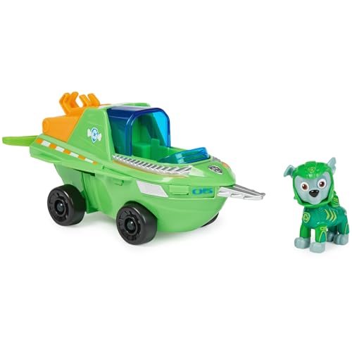 Patrulha Canina - Aqua PUPS - figura de ação da patrulha canina - carro transformável peixe serra Rocky com figura de ação colecionável da patrulha Canina - 6066143 - brinquedos crianças 3 anos +