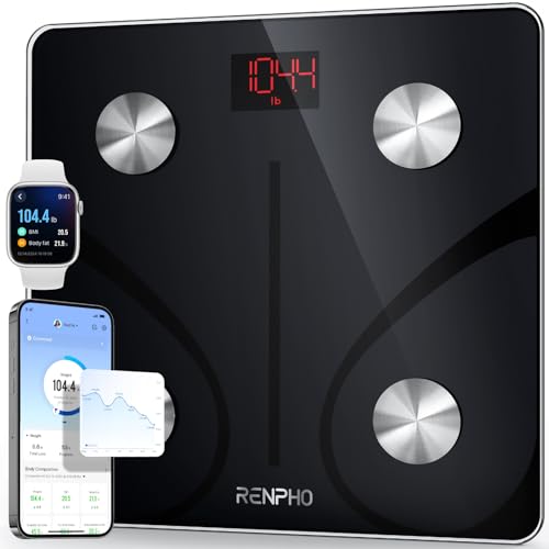 Balança de casa de banho digital ,gordura corporal, Renpho, Bluetooth inteligente, com aplicação, eletrónica, analógica, monitores com análise corporal, 13 medições de peso, IMC visceral e muscular