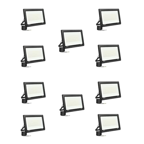 toobettp 10 peças Foco LED para exterior, 20000 LM holofotes LED para exteriores, 6500 K, branco frio, impermeável, IP66, projetores exteriores para garagem, jardim, pátio, parque