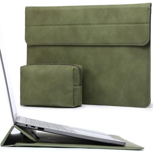 HYZUO Capa para portáteis com suporte para MacBook Pro de 16 M4/M3/M2/M1 Pro/MAX 2024-2019, XPS 15, MacBook Pro 15 2015-2012, Samsung Galaxy Book Flex/Preto Rro 15, V. erde azeitona
