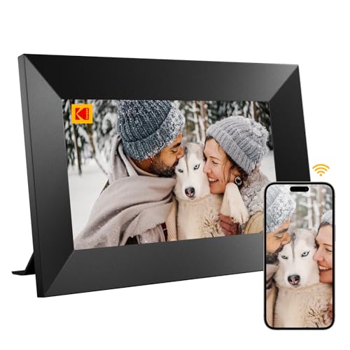KODAK Moldura de fotos digital 7 polegadas suporte digital WiFi HD IPS ecrã tátil moldura fotos eletrónica com aplicação, memória de 32 GB, rotação automática, compartilhamento de imagens, música,