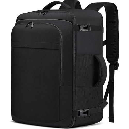 Mochila viagem cabine avião 40 x 20 x 25 para Ryanair malas de viagem bagagem de mão avião malas de viagem cabine 45 x 36 x 20 Easyjet mochilas homem mulher para computador portátil, Preto-XL