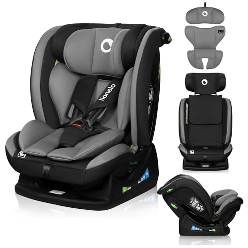 LIONELO AART I-SIZE Cadeira de carro para bebé 40 - 150 cm, montagem com cintos de segurança, apoios de cabeça e inclinação ajustáveis, almofada lombar e redutor, padrão R129 i-Size