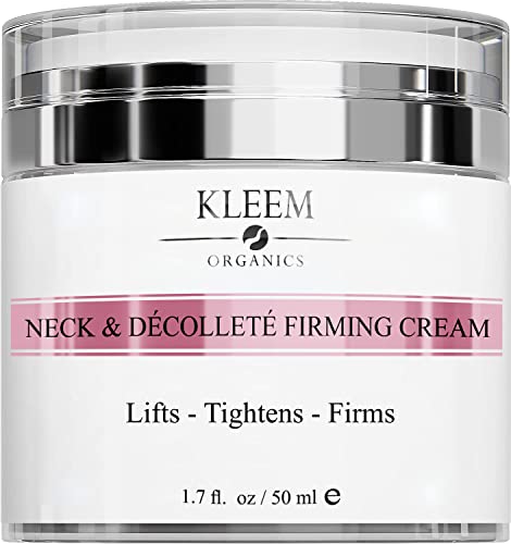 Creme reafirmante para pescoço e decote com peptídeos, retinol e ácido hialurónico Tratamento anti-rugas orgânico para flacidez, linhas finas e manchas de idade, hidratante anti-envelhecimento 50 ml