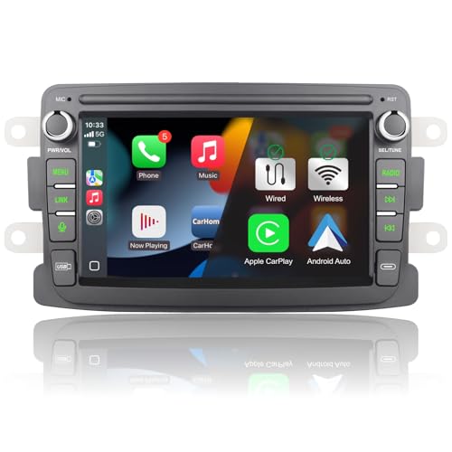 Ecrã para Dacia Sandero Duster Logan Dokker Capture Renault rádio com sem fios CarPlay Android Auto