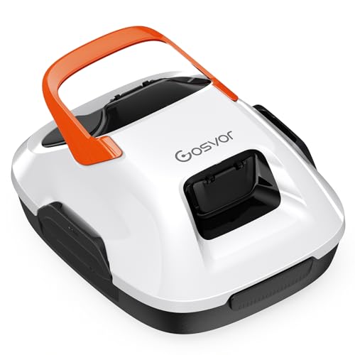Gosvor Limpador automático de piscina sem cabos, com acionamento duplo com 1,5 horas de autonomia, devolução automática, para piscinas acima do solo até 80 m²