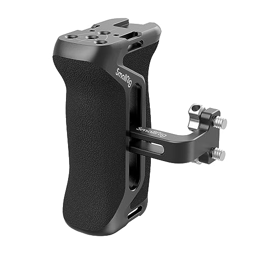 SMALLRIG Cabo lateral de alumínio com parafuso de 1/4'' para gaiolas de câmera, Side Handle ergonómico universal 36 mm ajustável para cima/baixo - 4015
