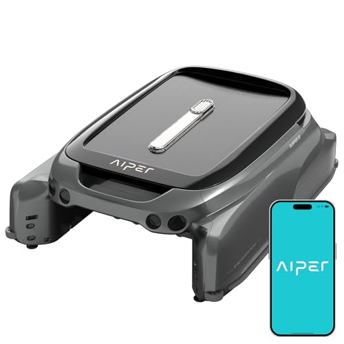 AIPER Surfer S1 Desnatador robótico solar para piscinas, suporte App, monitor de temperatura de piscina, 20 horas de vida útil da bateria, opção de carregamento duplo, motor resistente ao sal e ao