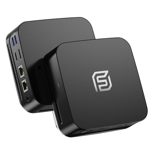 FUNYET Mini PC Win 11 Pro, Alder Lake-N95 (até 3,4 Ghz, 15 W) 16 GB DDR4 RAM 512 GB SSD, Desktop Computer 4K, 2 x HDMI/WIFI/BT/RJ45/USB3.2 Naptop, preto