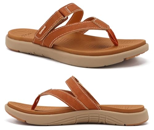 COFACE Chinelos mulher moda ortopédica conforto couro tecido elegantes sandálias de dedo senhora diário pele verão praia piscina Flip Flop leve aberta chinelos pala antiderrapante borracha sola