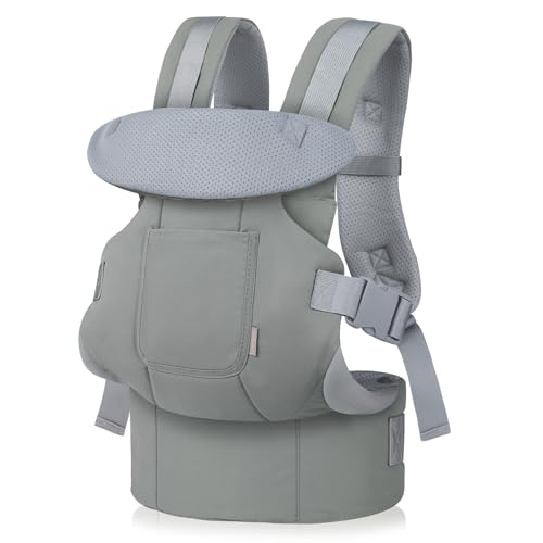 GAGAKU Mochila porta-bebés, ergonómica porta-bebés de 0 a 36 meses, 4 em 1 com porta-bebés possibilidade de levar a criança a olhar para a frente e para trás - verde claro