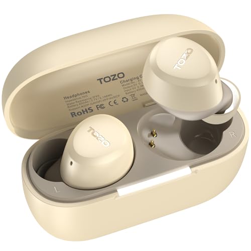 TOZO A1 2024 Novo auriculares sem fios Bluetooth 5.3 com ORIGX acústico 32H reprodução EQ ajuste ultraleve USB tipo C IPX5 caqui