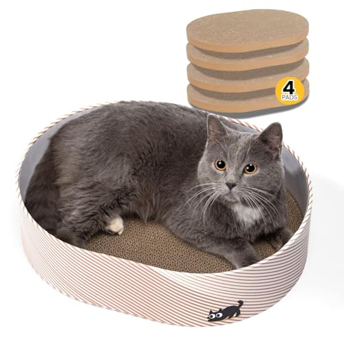 Conlun Raspador para gatos caixa, 4 arranhadores Reverfagor de cartão grosso, cama para gato proteção móveis interior, presente para gatinhos, grande