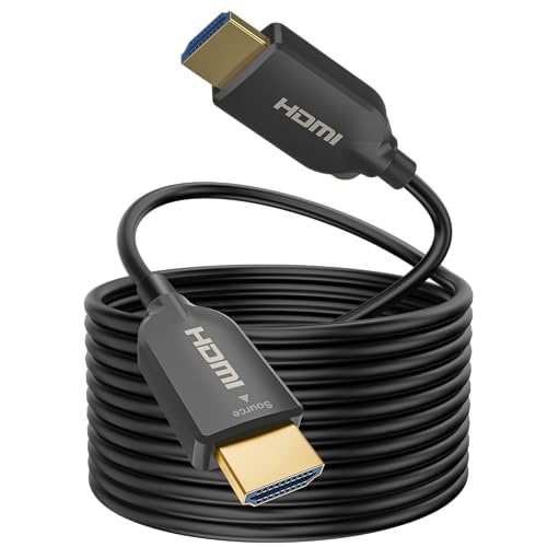 SOEYBAE 15 m cabo HDMI de fibra ótica HDMI 2.0 4 k@60Hz HDR 4:4:4, ultra HD de alta velocidade 18 Gbps, 3D, ARC, HDCP 2.2