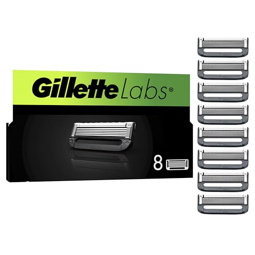 Gillette Labs peças de reposição com barra de esfoliação e Heated Razor, 8 peças sobressalentes
