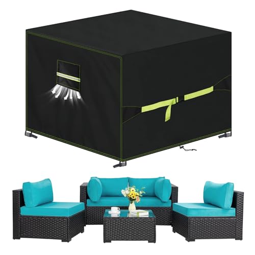 VDISRR Capa mesa exterior impermeável, 90 x 90 x 90 cm, tecido Oxford 420D, capa protetora para móveis de jardim, cobertura de mesa e cadeiras exterior com saída de ar anti-UV, anti-vento, anti-pó
