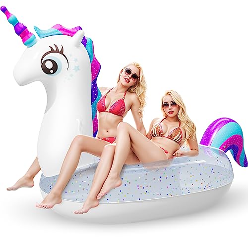 Subtail Unicórnio colchão insuflável de piscina - flutuadores insufláveis para adultos (240 * 140 * 120 cm)