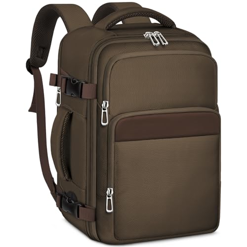 OTAHGK Mochila de viagem cabine avião 40 x 20 x 25 para Ryanair bagagem de mão malas de cabine mala de viagem homem mulher mochila casual para computador portátil, Castanho, 40 x 20 x 25, Casual