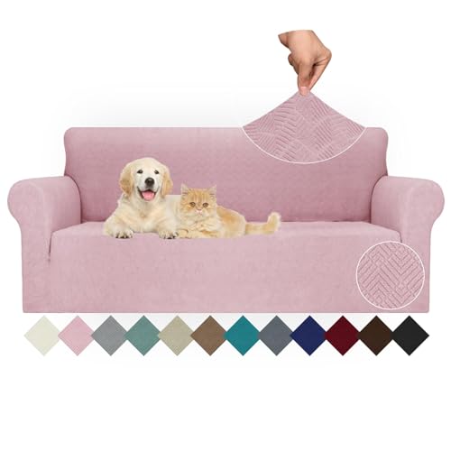 Ystyle Capa para sofá de 3 lugares ajustável, capas para sofá elástico, capa de sofá anti-gatos cães, sofá cover com apoios de braços, Jacquard capas cobertura sofá antiderrapante lavável, cinzento