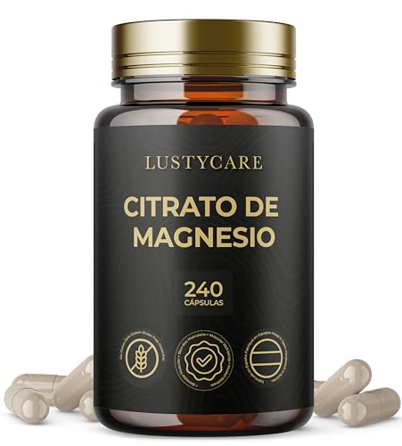 Citrato de magnésio puro 400 mg | 240 cápsulas (fornecimento por 8 meses) - suplemento natural de alta concentração e absorção para saúde muscular, osso e mental, fabricado em Espanha