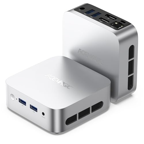 ACEMAGICIAN V1 Mini PC, SJFS Intel Alder Lake-N150 (até 3,6 GHz), 16 GB DDR4 512 GB M.2 SSD mini computador de secretária 4K UHD, Gigabit Ethernet WiFi 5, BT4,2 para escritório/trabalho