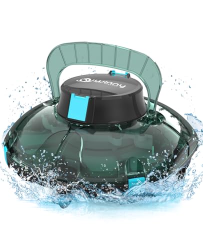 WINNY POOL CLEANER Winny 200 Limpador de fundos de piscina, sem fios Robot limpa fundos de piscina, 75 m automático, piscinas desmontáveis 60 m², filtração dupla, estacionamento automático (verde