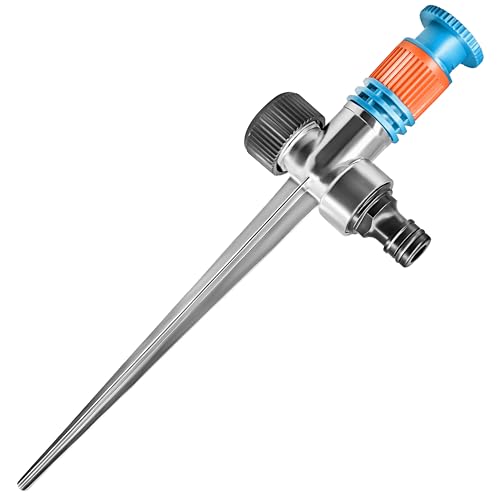 GRÜNTEK Aspersor de irrigação relva sectora manual. Regador de irrigação flexível a setor 360°