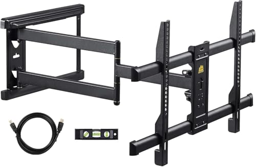 FORGING Mount Suporte para TV com braço articulado longo de 765 mm para ecrãs de 37 a 75 polegadas planos/curvas LCD/LED/OLED, até 45 kg, suporte para parede com rotação e inclinável, máximo VESA 600