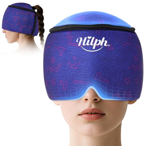 Enxa gorro de gel - 360° gorro enxa fria reutilizável de compressas frias e quentes, anti-face enxa para aliviar a tensão na cabeça e nos olhos, aliviar a tensão e a dor de cabeça