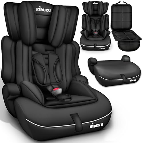 KIDUKU® Cadeira de carro bebé 76-150 cm, cresce com a criança, cadeira carro para crianças 15 meses - 12 anos, 9-36 kg, grupo 1/2/3 (Noir)