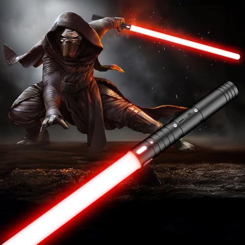 FunGeneTEC Sable de luz, 2 em 1 espada laser 15 cores, espada laser Star Wars recarregável com som, brinquedos para crianças e adultos Halloween cosplay guerra das estrelas (74 cm 1 unidade)