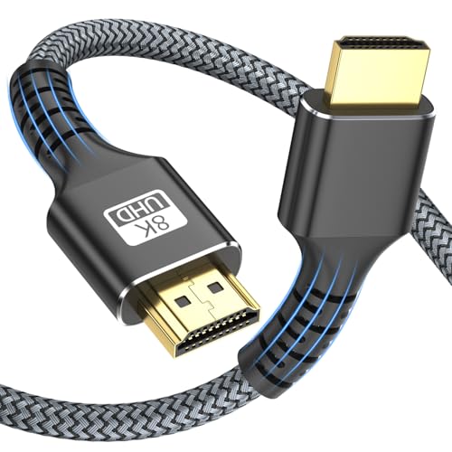 looyotul 8k Cabo HDMI 3m ultra alta velocidade HDMI 2.1 cabo 8K @60HZ 4K@120HZ linha 48 Gbps para tvade, ps4, ps5, monitor portátil, xbox, hdcp 2.2 e 2.3, suporte hdr, earc, ethernet, dolby. (Preto)