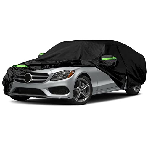 Capa de carro exterior compatível com Mercedes-Benz Classe C W204 W205 W206 2008-2024, cobertura para carro impermeável, coberturas completas com tira refletora