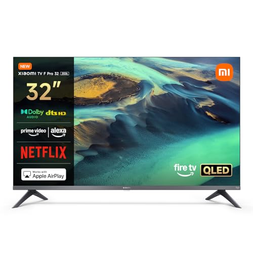 XIAOMI TV F Pro 32, 32 polegadas (81 cm), QLED, Smart TV, Fire TV, controlo de voz Alexa, áudio Dolby, DTS virtual: X, DTS-HD, compatível com Apple AirPlay, 2025
