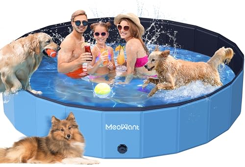 Meowant Piscina dobrável para cães, 2024 nova piscina cães grandes adequado para cães de tamanho grande, material PP resistente e duradouro 4XL (220 × 40 cm)
