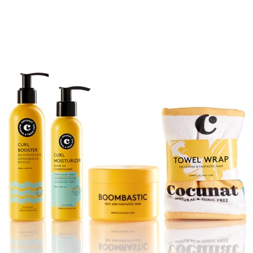 COCUNAT - Plano de nutrição caracóis - Método Curly máscara ultra nutritiva Boombastic - Inclui turbante antifrizz